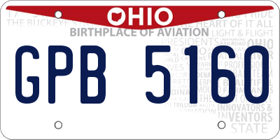 OH license plate GPB5160