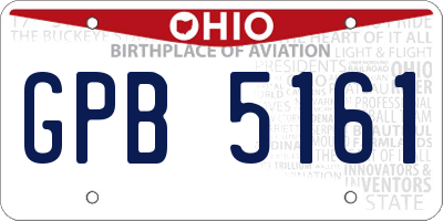 OH license plate GPB5161