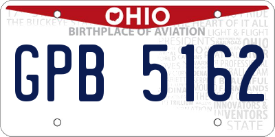 OH license plate GPB5162
