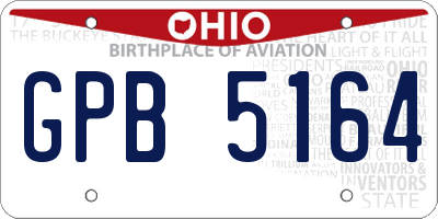 OH license plate GPB5164