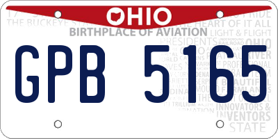 OH license plate GPB5165