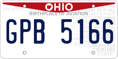 OH license plate GPB5166
