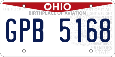 OH license plate GPB5168