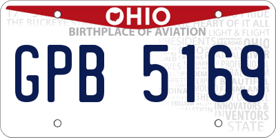 OH license plate GPB5169