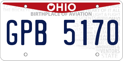 OH license plate GPB5170
