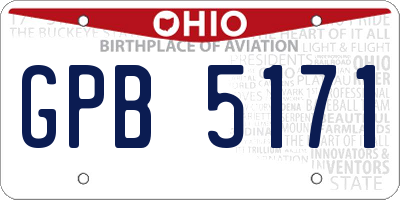 OH license plate GPB5171