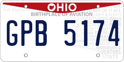 OH license plate GPB5174