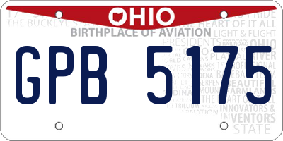 OH license plate GPB5175