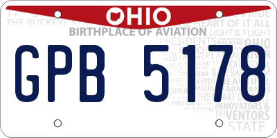 OH license plate GPB5178