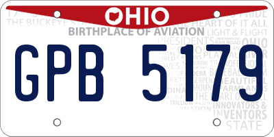 OH license plate GPB5179
