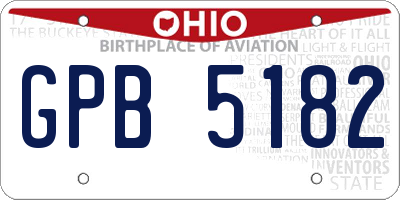 OH license plate GPB5182