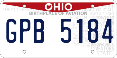 OH license plate GPB5184