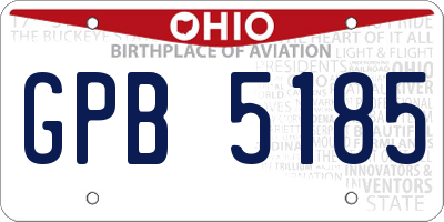 OH license plate GPB5185