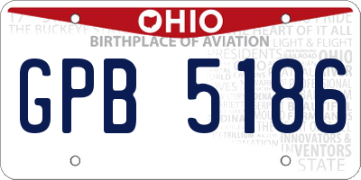 OH license plate GPB5186