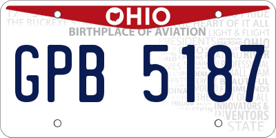 OH license plate GPB5187