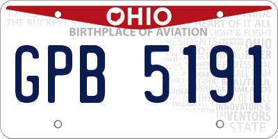 OH license plate GPB5191