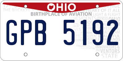 OH license plate GPB5192