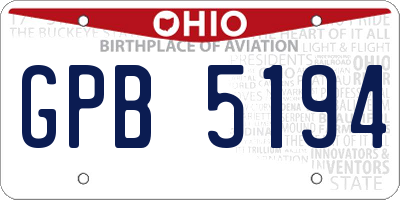 OH license plate GPB5194