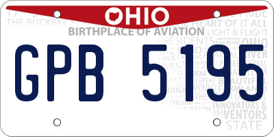 OH license plate GPB5195