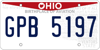 OH license plate GPB5197