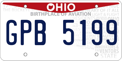 OH license plate GPB5199