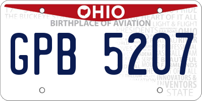 OH license plate GPB5207