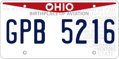 OH license plate GPB5216