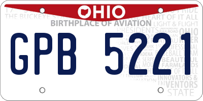 OH license plate GPB5221