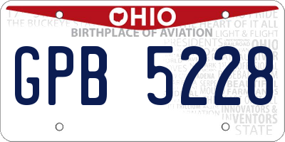 OH license plate GPB5228
