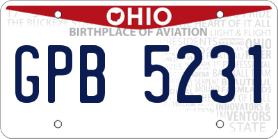 OH license plate GPB5231