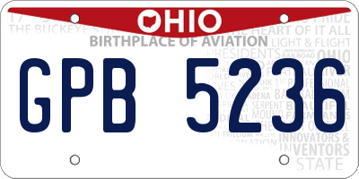 OH license plate GPB5236