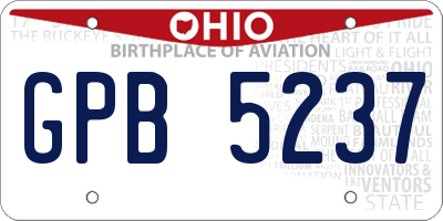 OH license plate GPB5237