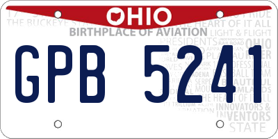 OH license plate GPB5241
