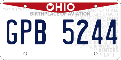 OH license plate GPB5244