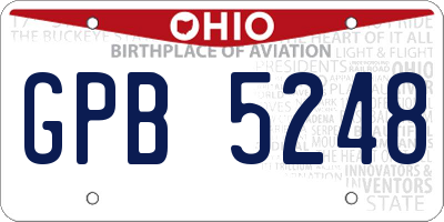 OH license plate GPB5248