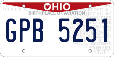 OH license plate GPB5251