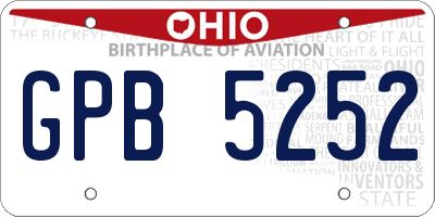 OH license plate GPB5252