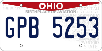 OH license plate GPB5253