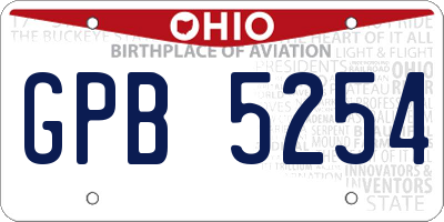 OH license plate GPB5254