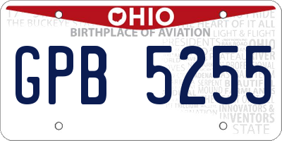 OH license plate GPB5255