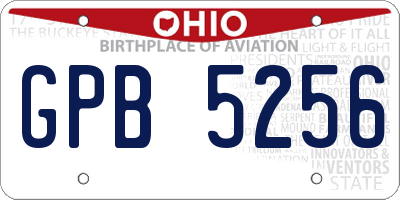 OH license plate GPB5256