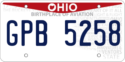 OH license plate GPB5258