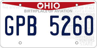OH license plate GPB5260