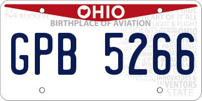 OH license plate GPB5266