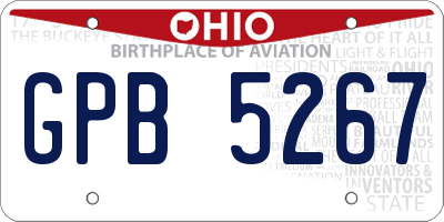 OH license plate GPB5267