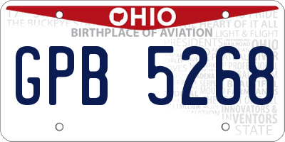 OH license plate GPB5268