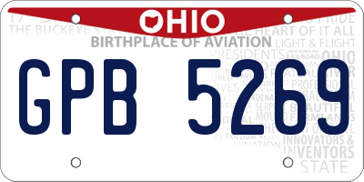OH license plate GPB5269