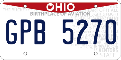OH license plate GPB5270