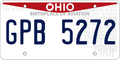 OH license plate GPB5272
