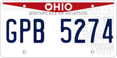 OH license plate GPB5274